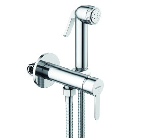 Sanitary shower mixer set with support